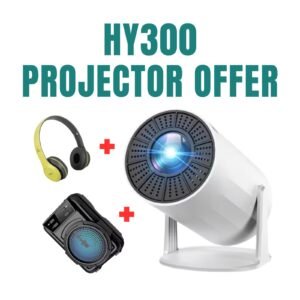 HY300 Android Projector + GTS 1360 Speaker + BT Headphone